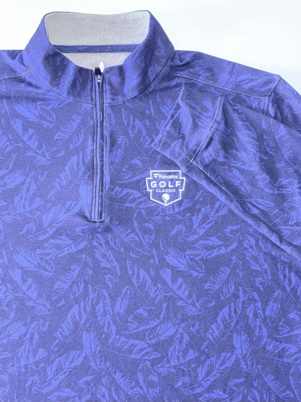Johnnie-O Quarter Zip Performance Pullover Men's L Blue Floral Fanatics Golf